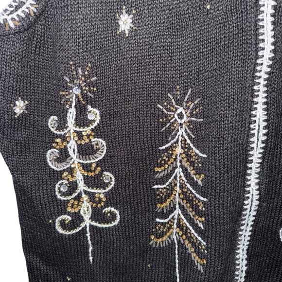 White Stag Women’s Plus Size Holiday Sweater Vest Zip Up Sz 18W/20W beaded - Picture 6 of 12